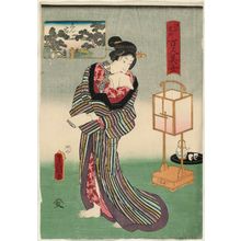Utagawa Kunisada: Shinjuku, from the series One Hundred Beautiful Women at Famous Places in Edo (Edo meisho hyakunin bijo) - Museum of Fine Arts