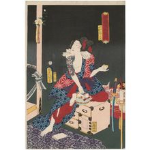 Utagawa Kunisada: Actor Iwai Kumesaburô III as Benten Kozô Kikunosuke, from the series Toyokuni's Caricature Pictures (Toyokuni manga zue) - Museum of Fine Arts