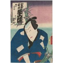 Utagawa Kunisada: Mysterious Iris (Nazo no ayame): (Actor Nakamura Shikan IV as) Ôtaka Tonomo, from the series Popular Matches for Thirty-six Selected Flowers (Tôsei mitate sanjûroku kasen) - Museum of Fine Arts
