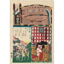 Utagawa Kunisada: Shibuya: Actor Ichikawa Shinnosuke, from the series Flowers of Edo and Views of Famous Places (Edo no hana meishô-e) - Museum of Fine Arts
