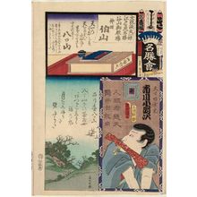 Utagawa Kunisada: Yatsuyama: Actor Ichikawa Kodanji as Tennichibô Hôtaku, from the series Flowers of Edo and Views of Famous Places (Edo no hana meishô-e) - Museum of Fine Arts