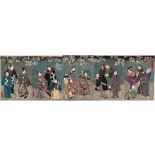 Utagawa Kunisada: Cherry Blossoms at Night, an Imaginary Scene (Mitate yozakura) - Museum of Fine Arts