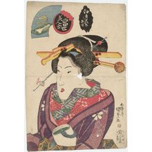 歌川国貞: Edo Geisha, from the series Contest of Present-day Beauties (Tôsei bijin awase) - ボストン美術館