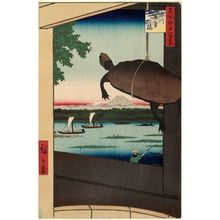 Utagawa Hiroshige: Mannen Bridge, Fukagawa (Fukagawa Mannenbashi), from the series One Hundred Famous Views of Edo (Meisho Edo hyakkei) - Museum of Fine Arts