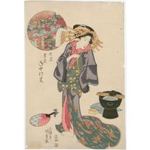 Utagawa Kunisada, 歌川国貞 (Utagawa Kunisada I (Toyokuni III))による浮世絵「The Seventh Month (Shichigatsu), from the series Annual Events in the Yoshiwara (Yoshiwara nenjû gyôji)」