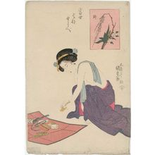 Utagawa Kunisada: Willow (Yanagi), from the series Contest of Modern Flowers (Tôsei hana kurabe) - Museum of Fine Arts