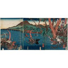 Utagawa Kuniyoshi: The Great Battle at the Uji River (Ujikawa ôgassen) - Museum of Fine Arts