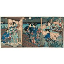 Utagawa Kunisada: The Eighth Month (Hazuki), from the series Annual Events for Young Murasaki (Wakamurasaki nenjû gyôji no uchi) - Museum of Fine Arts