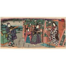 歌川国貞: The Yûgao Scene from Inaka Genji, from the series Eastern Magic Lantern Slides in Edo Purple (Edo Murasaki Azuma no utsushi-e) - ボストン美術館
