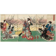 Japanese Print "Plum Blossoms" by Utagawa Kunisada, 歌川国貞 (Utagawa Kunisada I (Toyokuni III))