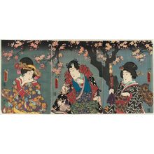 日本版画 "Genji-e" 由 Utagawa Kunisada, 歌川国貞 (Utagawa Kunisada I (Toyokuni III)) 创作