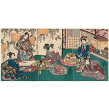 日本版画 "Genji-e" 由 Utagawa Kunisada, 歌川国貞 (Utagawa Kunisada I (Toyokuni III)) 创作