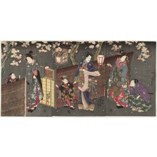 Utagawa Kunisada: Outside a Brushwood Fence on a Spring Night - Museum of Fine Arts