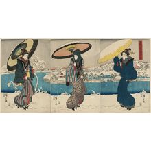 Utagawa Hiroshige: Snow Scene at Shinobazu Pond in Ueno (Ueno Shinobazu no ike yuki no kei) - Museum of Fine Arts