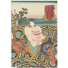 Estampe japonaise "Odai: (Actor as) Seo Jûrô at Kainagahara, from the series The Sixty-nine Stations of the Kisokaidô Road (Kisokaidô rokujûkyû eki)" par Utagawa Kunisada, 歌川国貞 (Utagawa Kunisada I (Toyokuni III))