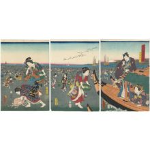 Utagawa Kunisada: The Third Month (Yayoi), from the series Ashikaga Silk Hand-dyed in Purple: The Twelve Months (Ashikaga kinu tezome murasaki, Jûnikagetsu no uchi) - Museum of Fine Arts