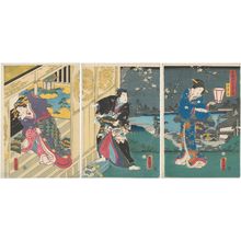 歌川国貞: The Second Month (Kisaragi), from the series Twelve Months of Genji in the Modern Style (Imayô Genji jûni tsuki no uchi) - ボストン美術館