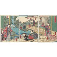 日本版画 "Aki no yukari no matsukaze" 由 Utagawa Kunisada, 歌川国貞 (Utagawa Kunisada I (Toyokuni III)) 创作