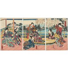 歌川国貞: Elegant Amusements of Eastern Genji (Azuma Genji gayû no zu) - ボストン美術館