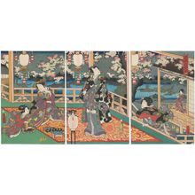 日本版画 "Hana Genji yoru no..." 由 Utagawa Kunisada, 歌川国貞 (Utagawa Kunisada I (Toyokuni III)) 创作