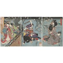 Utagawa Kunisada: The Second Month (Kisaragi), from the series Annual Events for Young Murasaki (Wakamurasaki nenjû gyôji no uchi) - Museum of Fine Arts