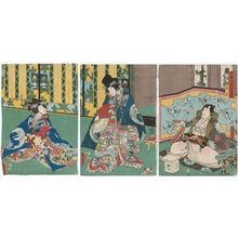 Japanischer Druck "Môshun, Imayô Genji jûni tsuki no uchi" von Utagawa Kunisada, 歌川国貞 (Utagawa Kunisada I (Toyokuni III))