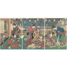 日本版画 "Genji-e" 由 Utagawa Kunisada, 歌川国貞 (Utagawa Kunisada I (Toyokuni III)) 创作