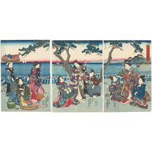 Utagawa Kunisada: View of Akashi Bay (Akashi no ura kei) - Museum of Fine Arts