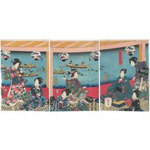 Utagawa Kunisada: Watching Cormorant Fishing from a Pleasure Boat (Ukaibune no asobi) - Museum of Fine Arts