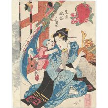 Japanese Print "from the series Parodies of the Romance of the Three Kingdoms in Genre Scenes (Mitate fûzoku Sangokushi)" by Utagawa Kunisada, 歌川国貞 (Utagawa Kunisada I (Toyokuni III))