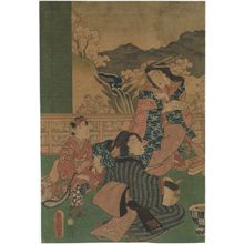 Utagawa Kunisada, 歌川国貞 (Utagawa Kunisada I (Toyokuni III))による浮世絵「Mitsuuji Amusing Himself at a Hot Spring Resort (Mitsuuji onsen yûkyô no zu)」