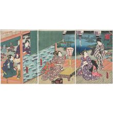 歌川国貞: Figures in Edo Purple: The Utsusemi Chapter (Edo Murasaki sugata no Utsusemi) - ボストン美術館