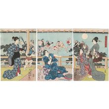 Utagawa Kunisada: Amusements on a Moonlit Night (Tsukiyo no tawamure) - Museum of Fine Arts