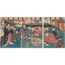 Utagawa Kunisada, 歌川国貞 (Utagawa Kunisada I (Toyokuni III))による浮世絵「(Koi nyôbô somewake tazuna)」