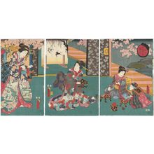 日本版画 "The Third Month: The Doll Festival (Yayoi, Hina matsuri), from the series The Twelve Months (Jûni tsuki no uchi)" 由 Utagawa Kunisada, 歌川国貞 (Utagawa Kunisada I (Toyokuni III)) 创作