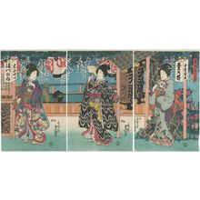 日本版画 "Kameido..." 由 Utagawa Kunisada, 歌川国貞 (Utagawa Kunisada I (Toyokuni III)) 创作