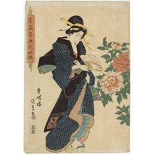 Utagawa Kunisada, 歌川国貞 (Utagawa Kunisada I (Toyokuni III))による浮世絵「Peonies」