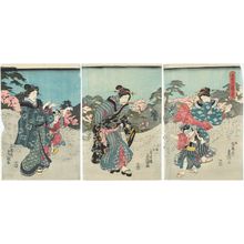 Japanese Print "Enjoying Cherry Blossoms in Ueno (Ueno no sakura-gari)" by Utagawa Kunisada, 歌川国貞 (Utagawa Kunisada I (Toyokuni III))