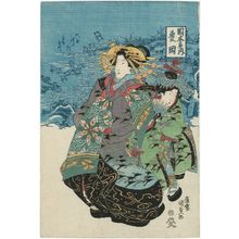 日本版画 "Toyooka of the Okamotoya" 由 Utagawa Kunisada, 歌川国貞 (Utagawa Kunisada I (Toyokuni III)) 创作