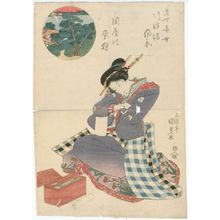 日本版画 "Catching Fireflies at Sekiya (Sekiya no hotarugari), from the series Modern Beauties and Scenes of the East (Tôsei bijo Azuma fûkei)" 由 Utagawa Kunisada, 歌川国貞 (Utagawa Kunisada I (Toyokuni III)) 创作