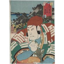 歌川国貞: Evening Bell at Mii-dera Temple (Mii banshô): Actor as Sekibei, from the series Eight Views of Ômi (Ômi hakkei no uchi) - ボストン美術館