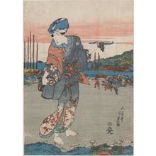 日本版画 "Scene at Low Tide (Shiohi kei)" 由 Utagawa Kunisada, 歌川国貞 (Utagawa Kunisada I (Toyokuni III)) 创作