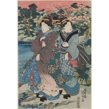 Utagawa Kunisada: Women in Garden - Museum of Fine Arts