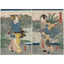 Utagawa Kunisada: The Jewel River of Noji in Ômi Province (Ômi no kuni Noji no Tamagawa) - Museum of Fine Arts