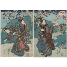 日本版画 "Bijin" 由 Utagawa Kunisada, 歌川国貞 (Utagawa Kunisada I (Toyokuni III)) 创作