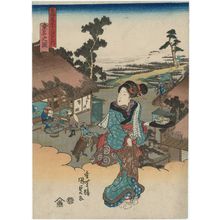 Utagawa Kunisada: View of Kuwana (Kuwana no zu), from the series Fifty-three Stations of the Tôkaidô Road (Tôkaidô gojûsan tsugi no uchi) - Museum of Fine Arts
