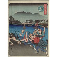 Nakajima Yoshiume: The Locks (Hinokuchi), from the series Comical Views of Famous Places in Osaka (Kokkei Naniwa meisho) - ボストン美術館