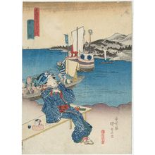 Utagawa Kunisada: View of Arai (Arai no zu), from the series Fifty-three Stations of the Tôkaidô Road (Tôkaidô gojûsan tsugi no uchi) - Museum of Fine Arts