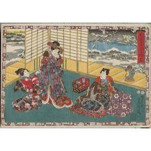 歌川国貞: No. 24 from the series Magic Lantern Slides of That Romantic Purple Figure (Sono sugata yukari no utsushi-e) - ボストン美術館