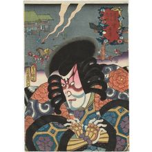 Utagawa Kunisada: Miya: (Actor Ichikawa Danjûrô VIII as) Kagekiyo, from the series Fifty-three Stations of the Tôkaidô Road (Tôkaidô gojûsan tsugi no uchi) - Museum of Fine Arts